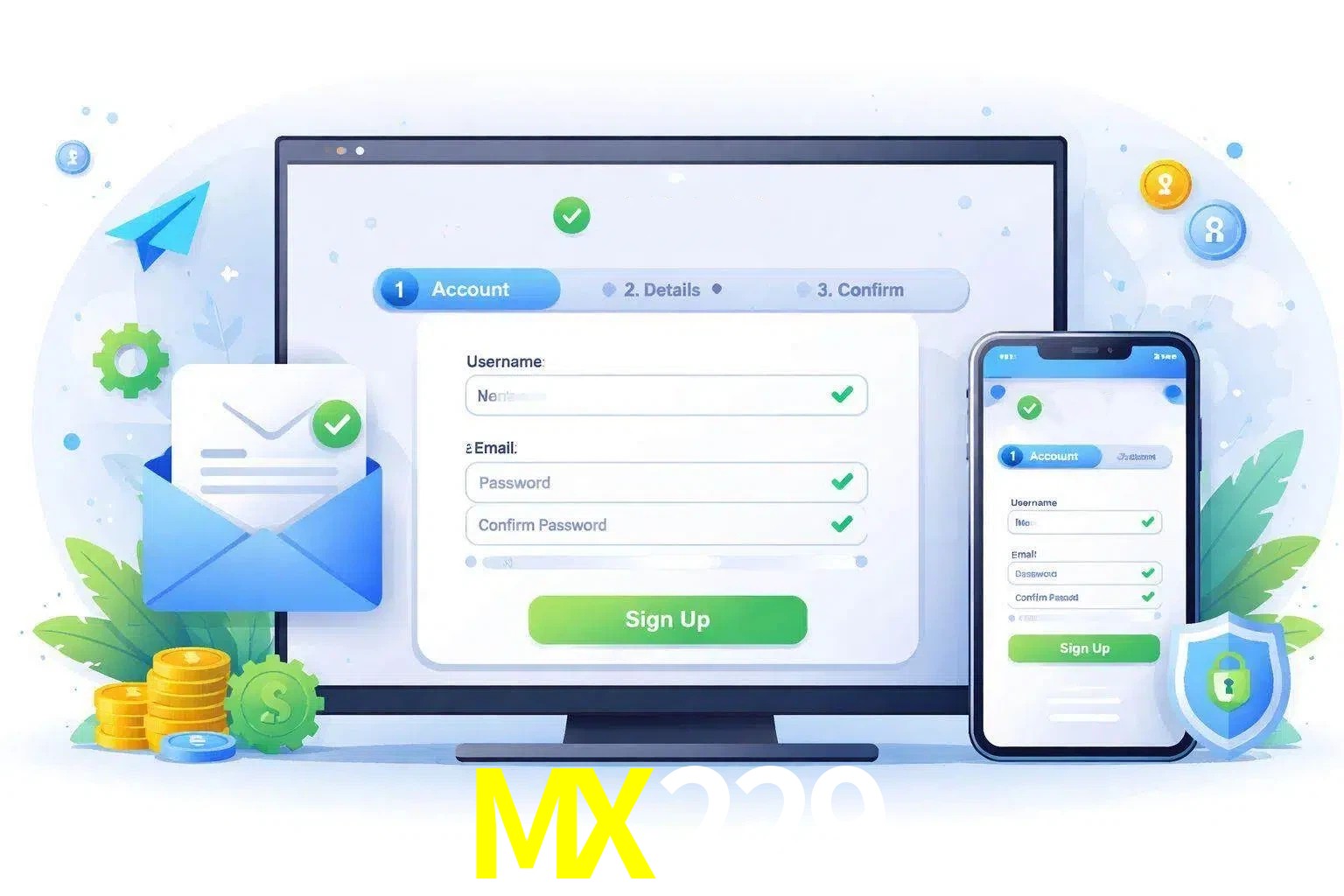 Registro de nuevo usuario y configuración de cuenta MX229
